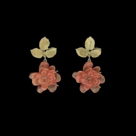 Red Rose Earrings - Post Drop