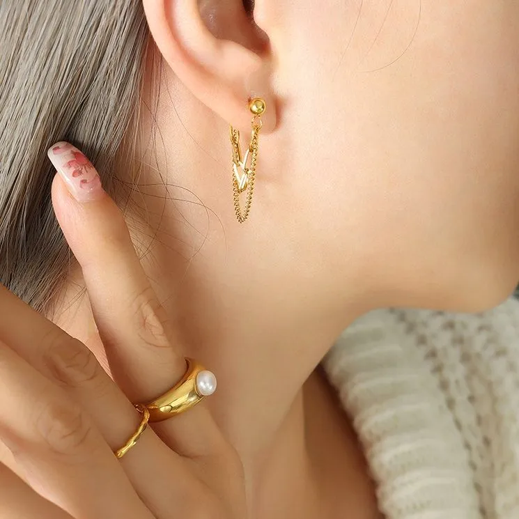 Reriti Intensity 18K gold plated Link Chain Earrings