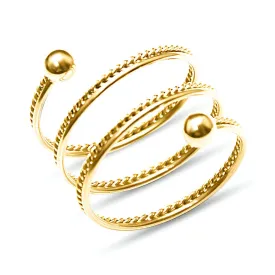 Reriti Intensity 18K gold plated Swirl Spiral Finger Ring