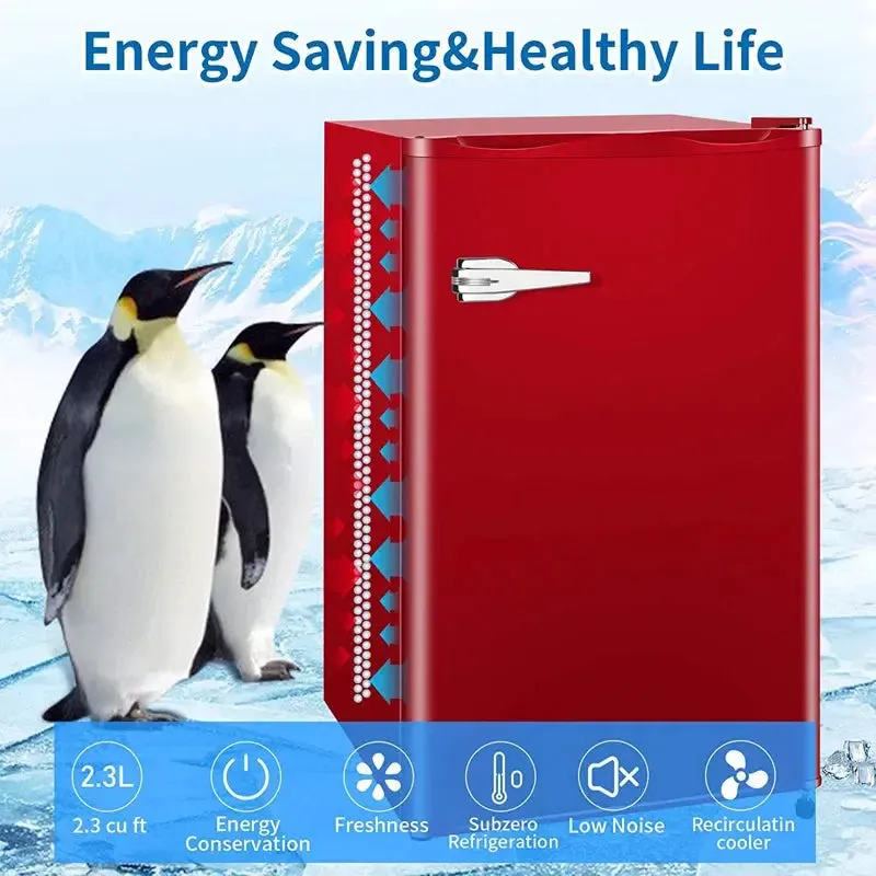 R.W.FLAME 2.3 Cubic Feet Portable Freestanding Mini Freezer