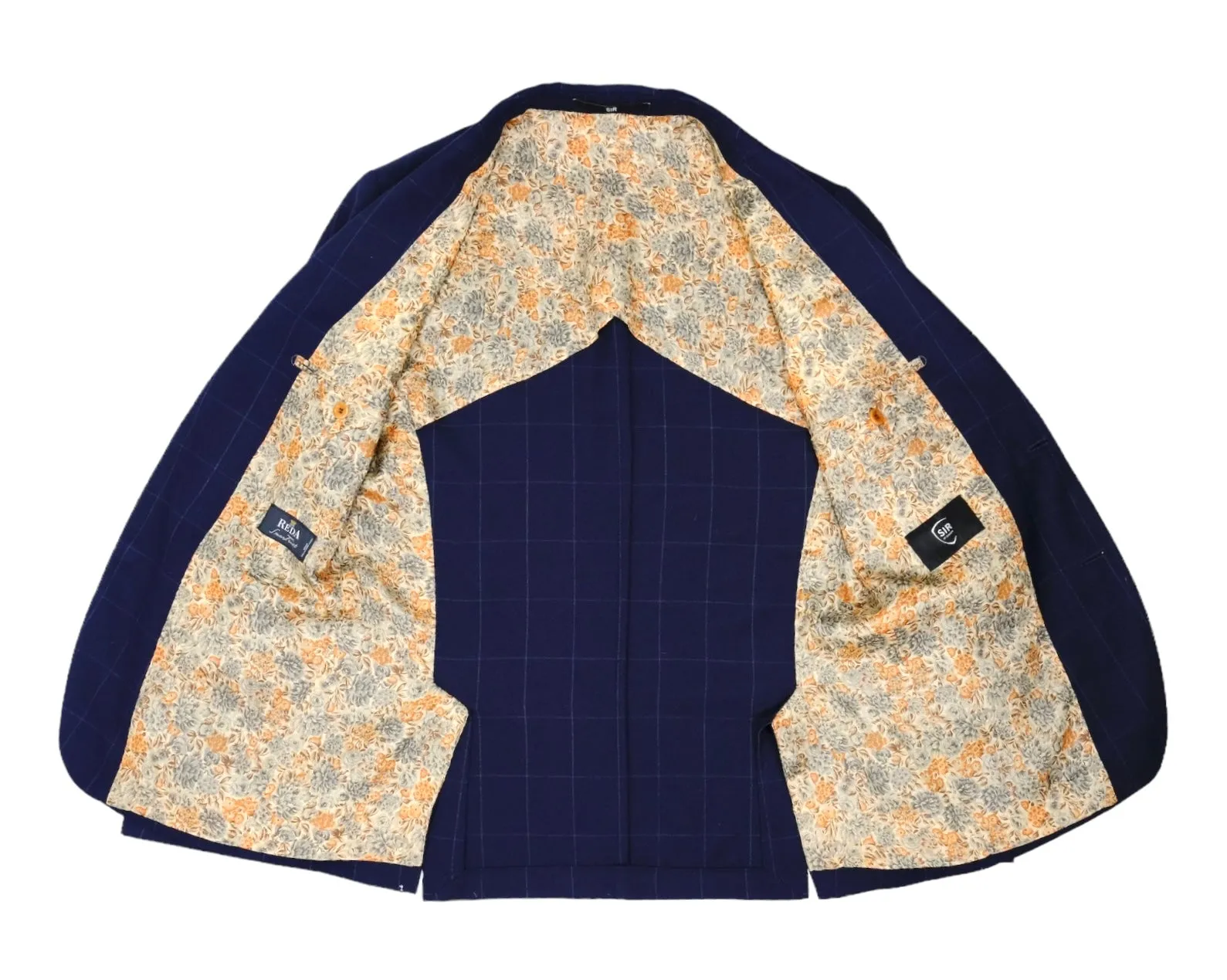 SIR - Navy Windowpane Virgin Wool Sports Jacket 48