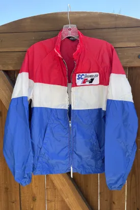 SOLD Vintage SC Rambler Hurst Jacket, Brill Bros Timberline Red/White/Blue Windbreaker SZ S