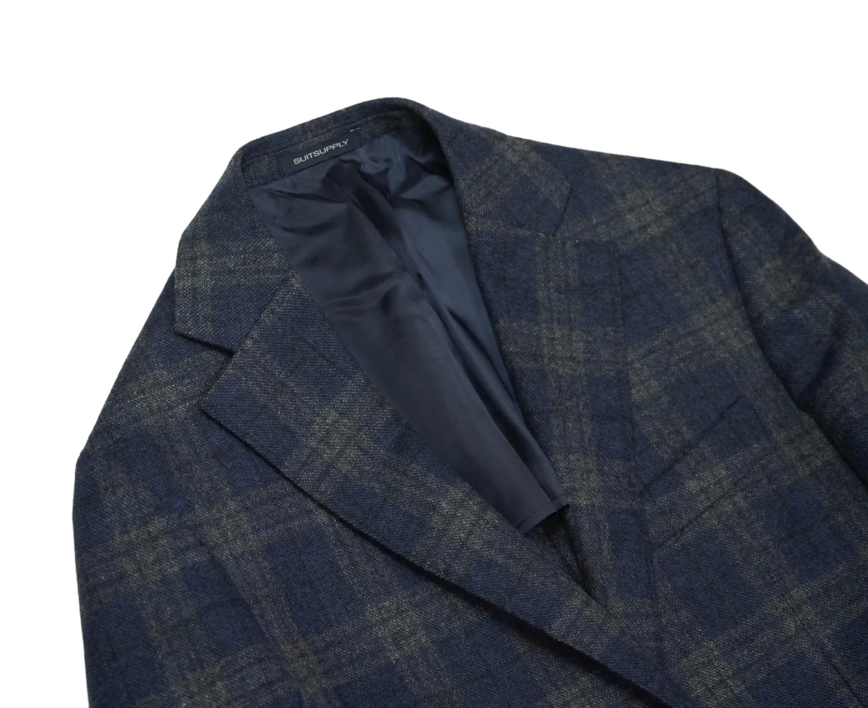 Suitsupply - Navy Checked Wool Flannel Sports Jacket 48