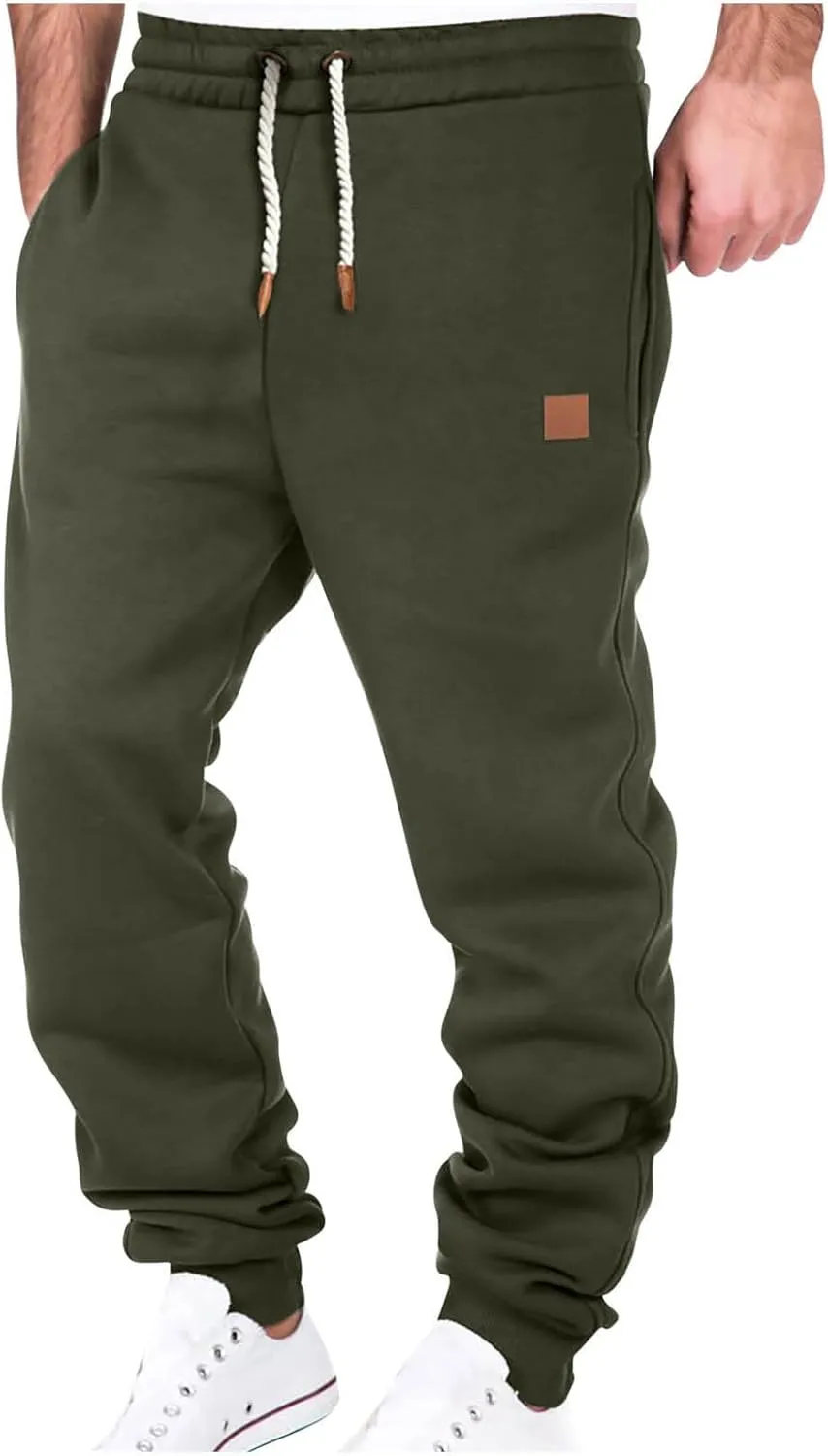 Sweatpants for Men Stretch Fashion Track Gym Sweatpant Elastic Waist Drawstring Slim Fit Cargo Joggers Sports Pants