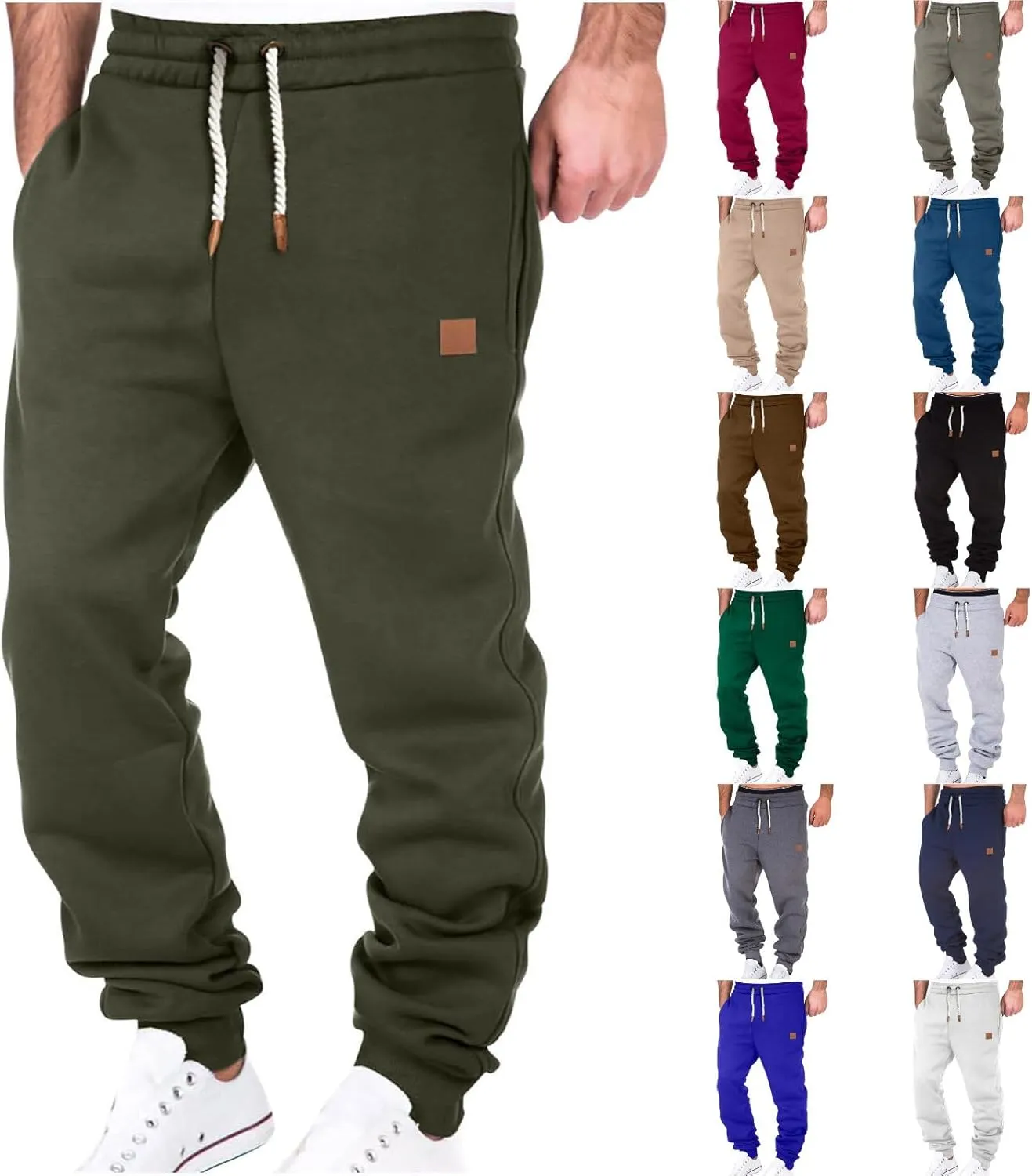 Sweatpants for Men Stretch Fashion Track Gym Sweatpant Elastic Waist Drawstring Slim Fit Cargo Joggers Sports Pants