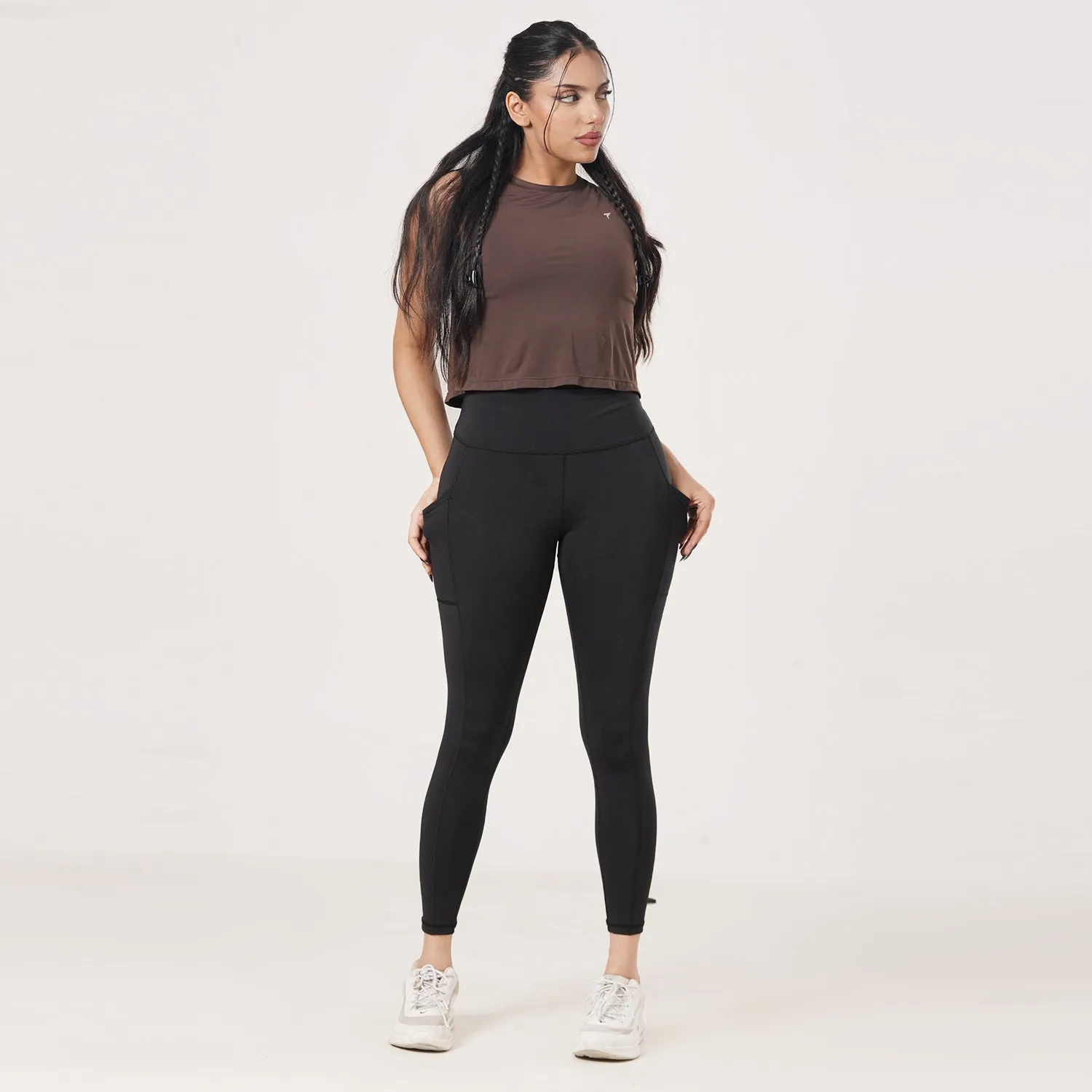 Tf-Ultra Premium Brown Women Sleeveless Top