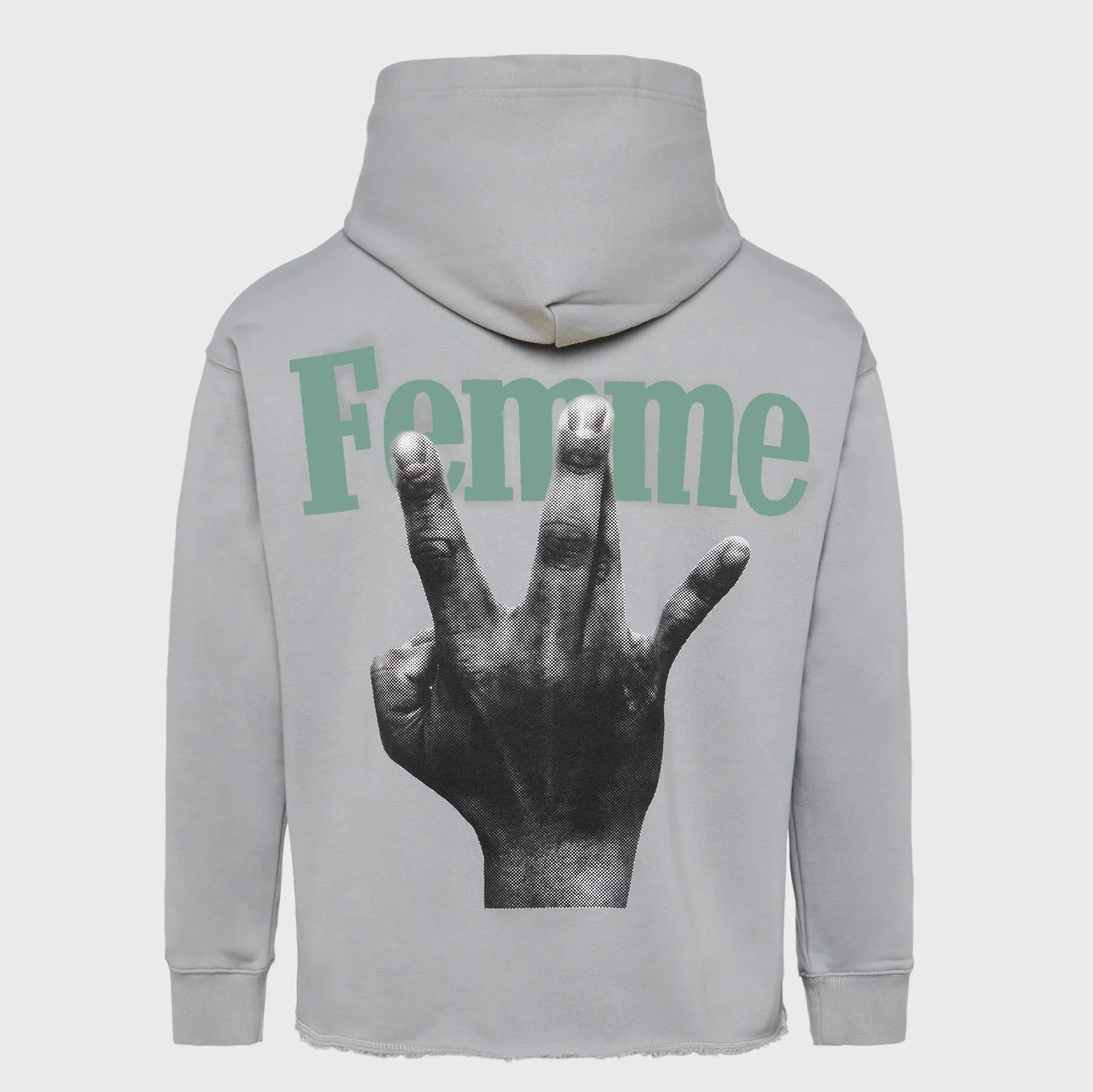 Twisted Fingers Hoodie Grey with Green and Light Green