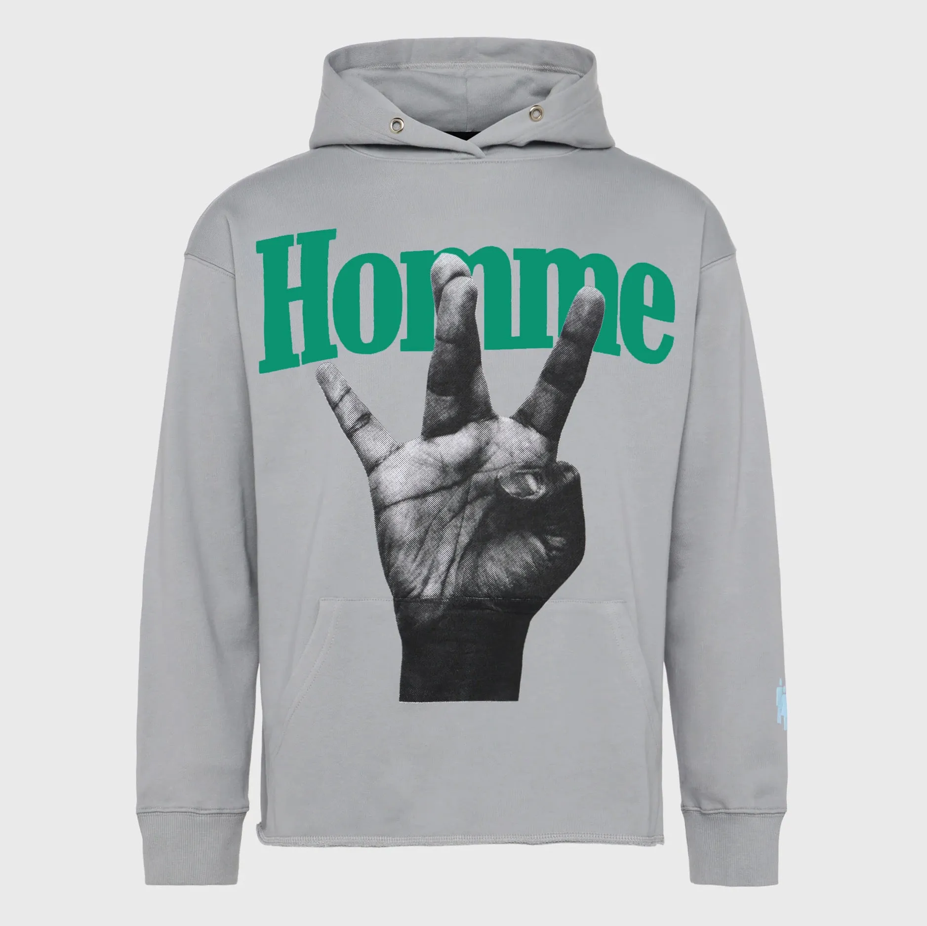 Twisted Fingers Hoodie Grey with Green and Light Green