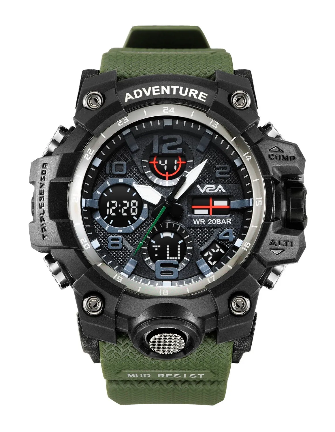 V2A Military Chronograph Analogue And Digital Sports Watch For Men and Boys
