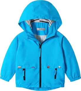 Volunboy Toddler Boys Windbreaker Casual Outerwear Kids Lightweight Zip Hooded Jacket Baby Cute Dust Coat