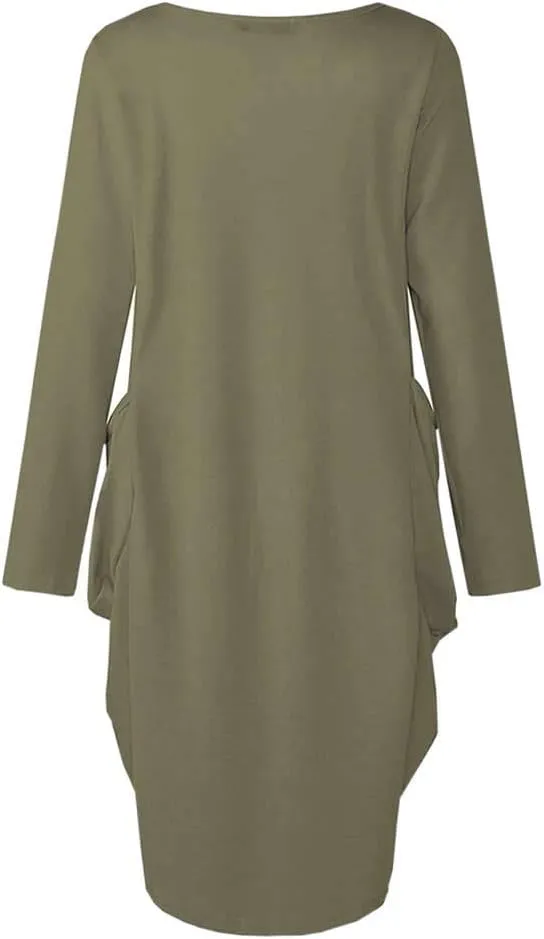 Women's Faith Oversize Baggy T Shirt Causal Loose Party Short Midi Dresses with Pockets