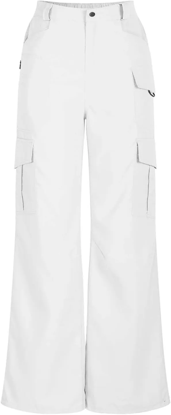 Womens High Waisted Wide Leg Lightweight Hiking Cargo Pants Casual Baggy Work Outdoor Trousers with Pockets
