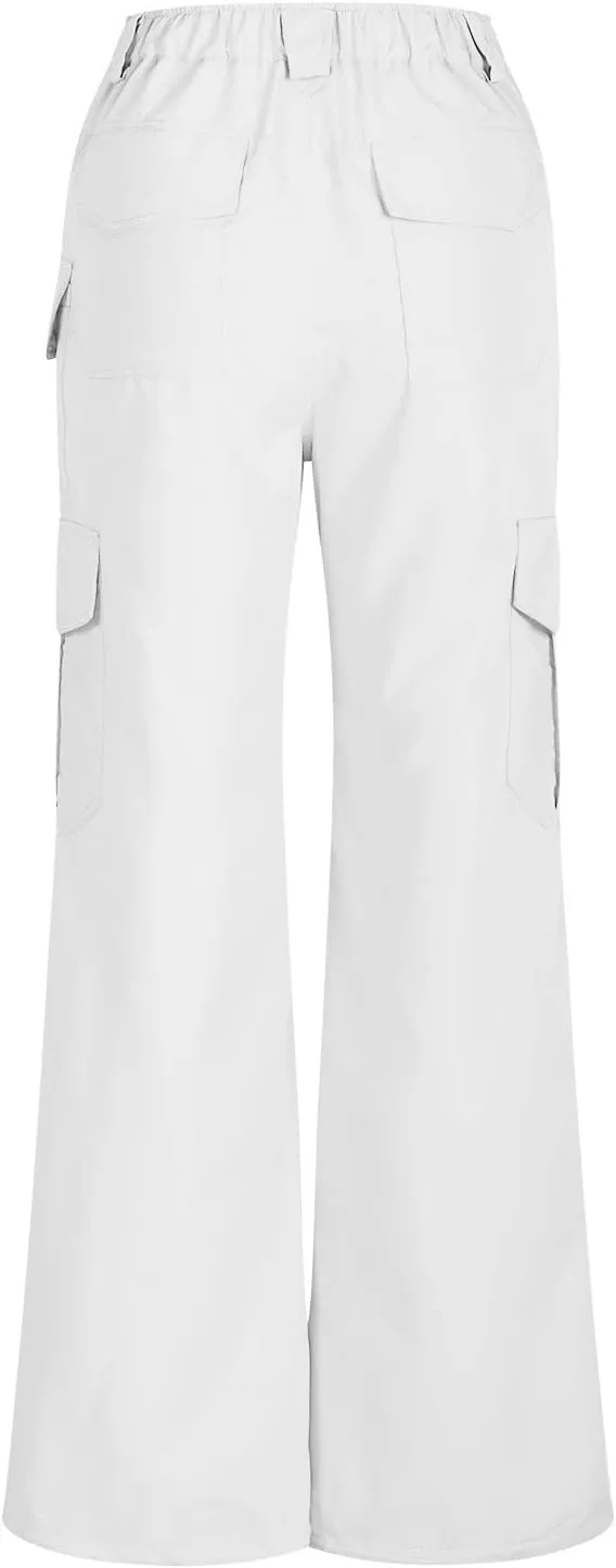 Womens High Waisted Wide Leg Lightweight Hiking Cargo Pants Casual Baggy Work Outdoor Trousers with Pockets